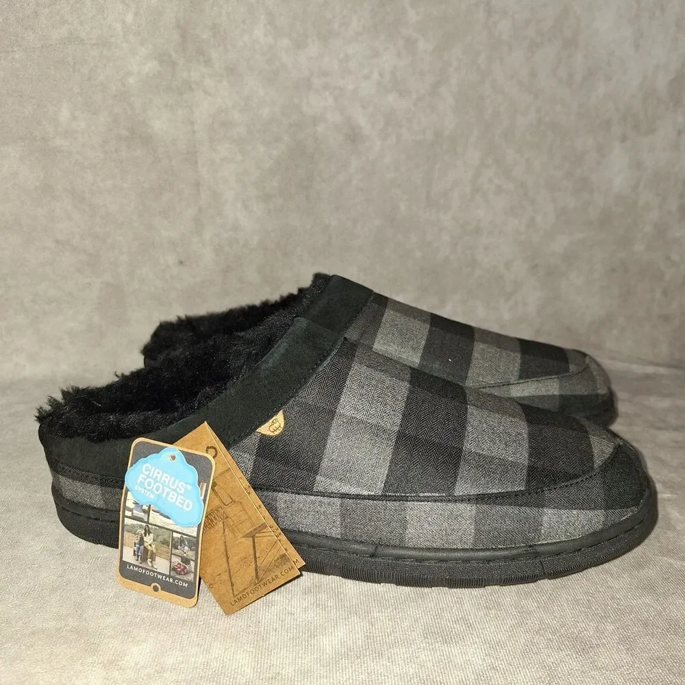 Lamo Julian Clog II Size 12 Men's Slippers Charcoal Plaid
